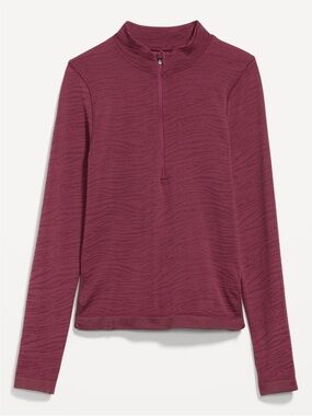Old Navy Women's Seamless Mock-Neck Half-Zip Top